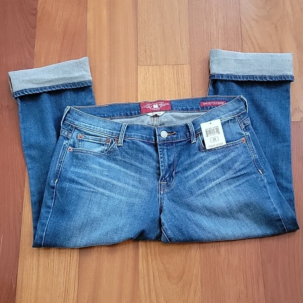 Lucky Brand Sweet Capri denim cuffed cropped jean - Picture 4 of 6